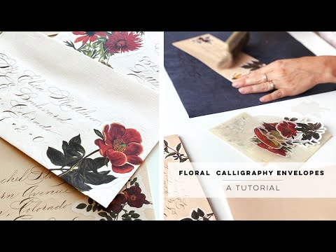 Calligraphy Envelope Addressing Tutorial | Vintage Botanical Stickers & Spencerian Script