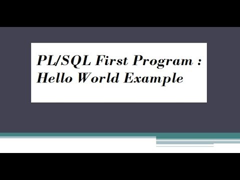 Plsql First Program Hello World Example