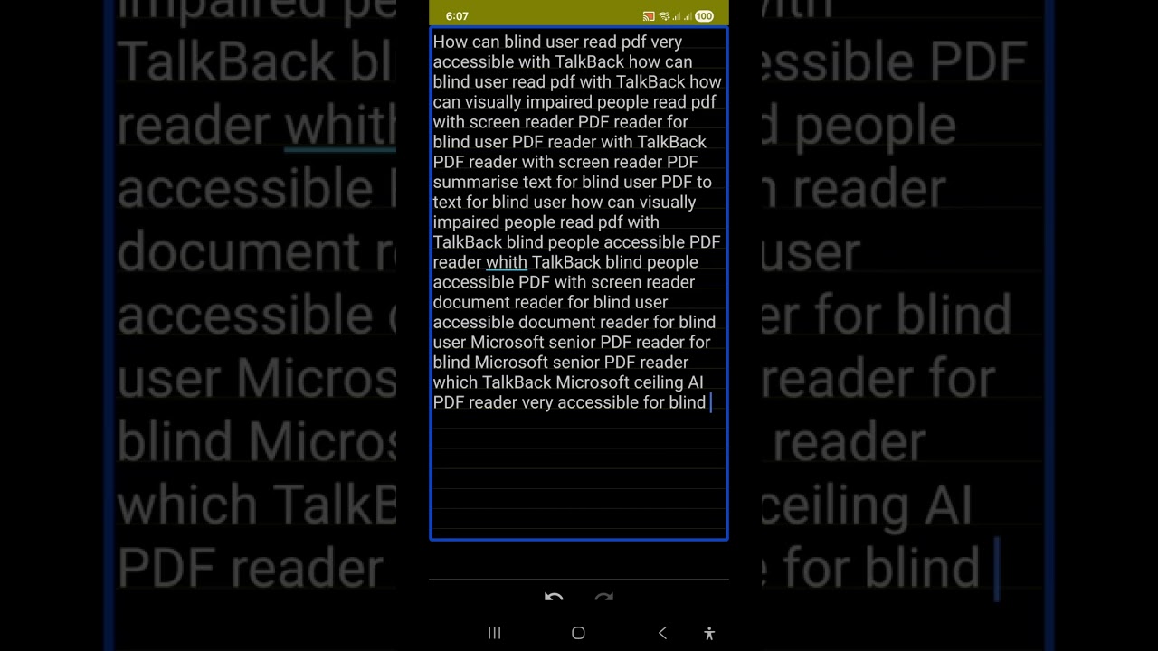 Seeing AI PDF reader very accessible for blind which is the fast  document reading with TalkBack