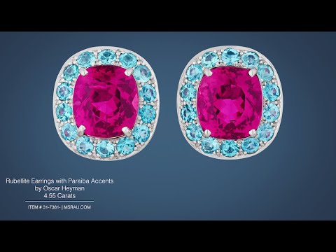Brincos de rubelita com detalhes paraibanos de Oscar Heyman (4,55 quilates) | M.S. Rau