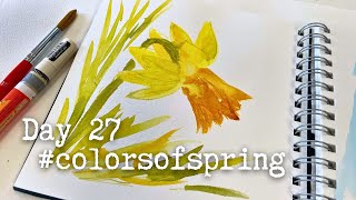 🌼 Keep Going! We’re Nearly There! – Full Length Daffodil Painting for #ColorsOfSpring Day 27