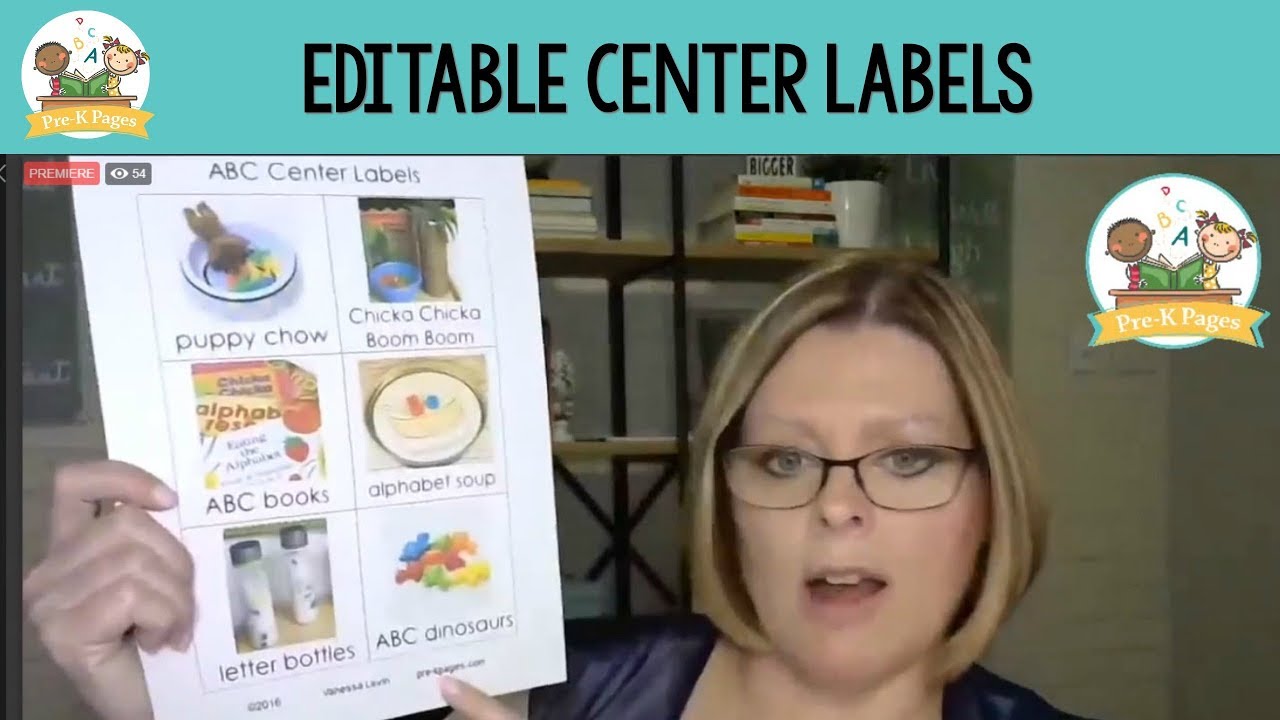 Editable Center Labels in Preschool