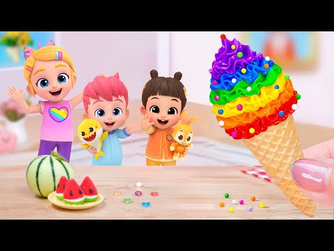 Amazing Rainbow Ice Cream 🍦🌈 How To Make Mini Rainbow Ice Cream Decorating Ideas ✨ Sweet Cake Master