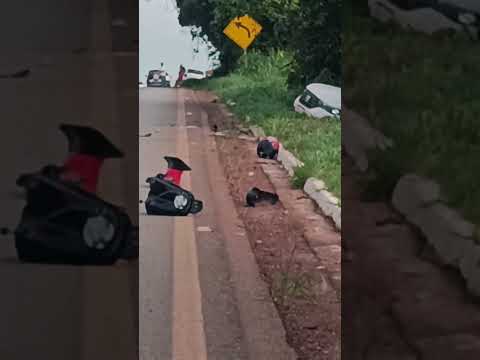 Grave acidente entre uma moto e um veículo no último sábado que marcou  Mirassol D'Oeste  na MT 175