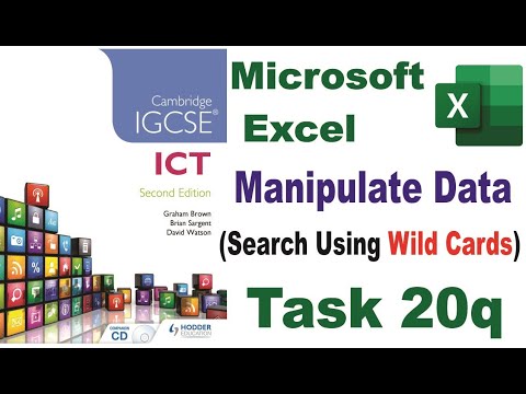 Task 20q IGCSE ICT Hodder Education|  Microsoft Excel | Filter with Wild cards