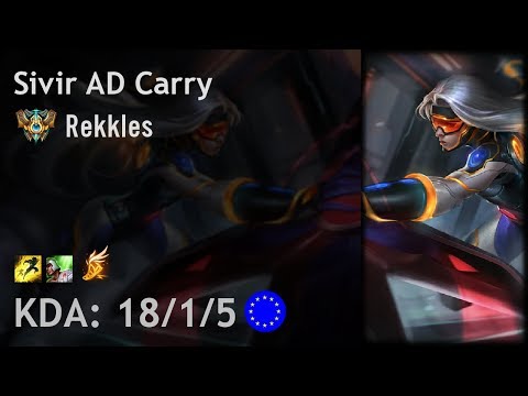 Sivir AD Carry vs Tristana - Rekkles - EUW Challenger Patch 8.3