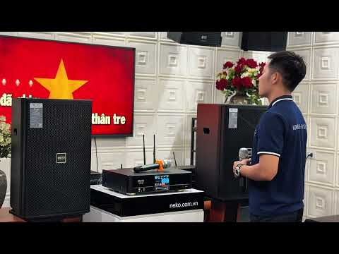 Combo Karaoke với loa HS312 kết hợp công suất liền vang liền mic AK3500 và sub NS115