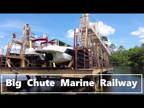 Big Chute Marine Railway on the Trent-Severn Waterway in Ontario, Canada (July 31, 2022)