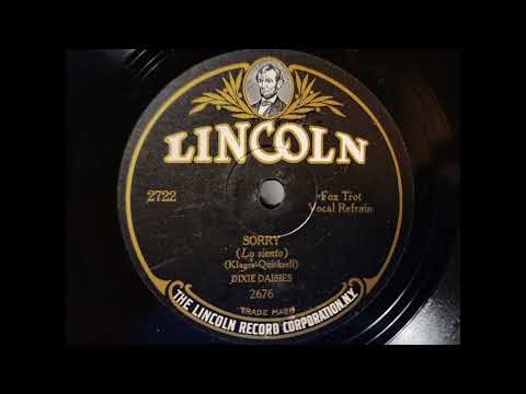 SORRY - DIXIE DAISIES- (Bob Haring's Orchestra) with Scrappy Lambert  1920s Dime Store Dance Music