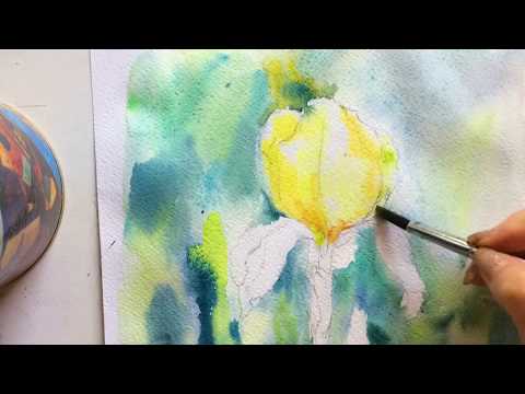 SPEEDPAINT - WATERCOLOR - YELLOW IRIS (АКВАРЕЛЬ - ЖЕЛТЫЙ ИРИС)