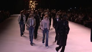 Models on the runway for the Celine SS 20 Menswear Fashion Show