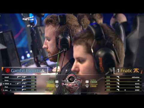 PGL Major Kraków 2017 | Main Event | Day 1 | Gambit vs Fnatic | Game 2