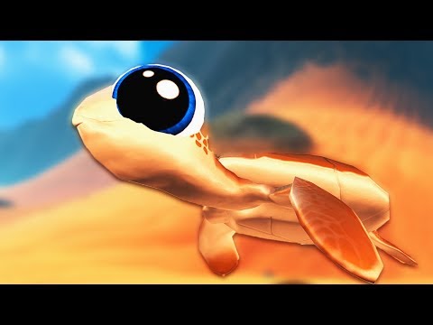 CUTEST BABY Sea TURTLE EVER! - Sea Turtle Lays Eggs -  Feed and Grow Fish Gameplay