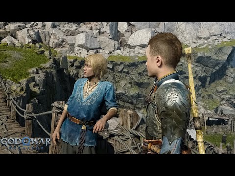 Atreus Meets Skjoldr Scene | GOD OF WAR RAGNAROK Cinematic (PS5)