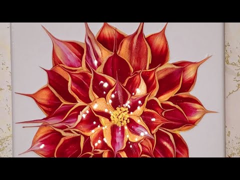 Stunning BEAUTY Burgundy and Gold - Simple Acrylic Pouring Paint #art #painting