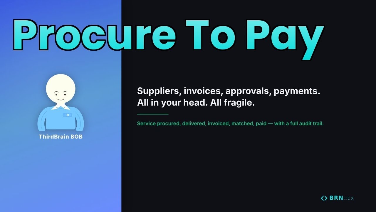 Suppliers, invoices, approvals, payments.