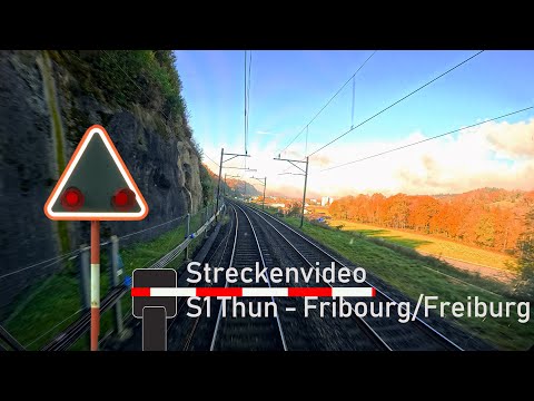 Führerstandsmitfahrt / Cab ride - S1 Thun - Fribourg/Freiburg (RABe 515)