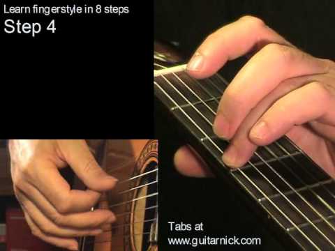 How to play fingerstyle - beginner guitar lesson 4 + TAB!