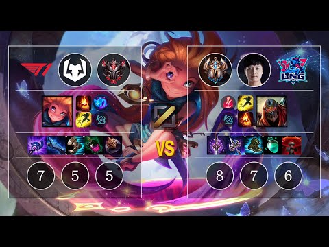 T1 Allmight Zoe vs LNG Maple Zed Mid - KR Patch 10.12