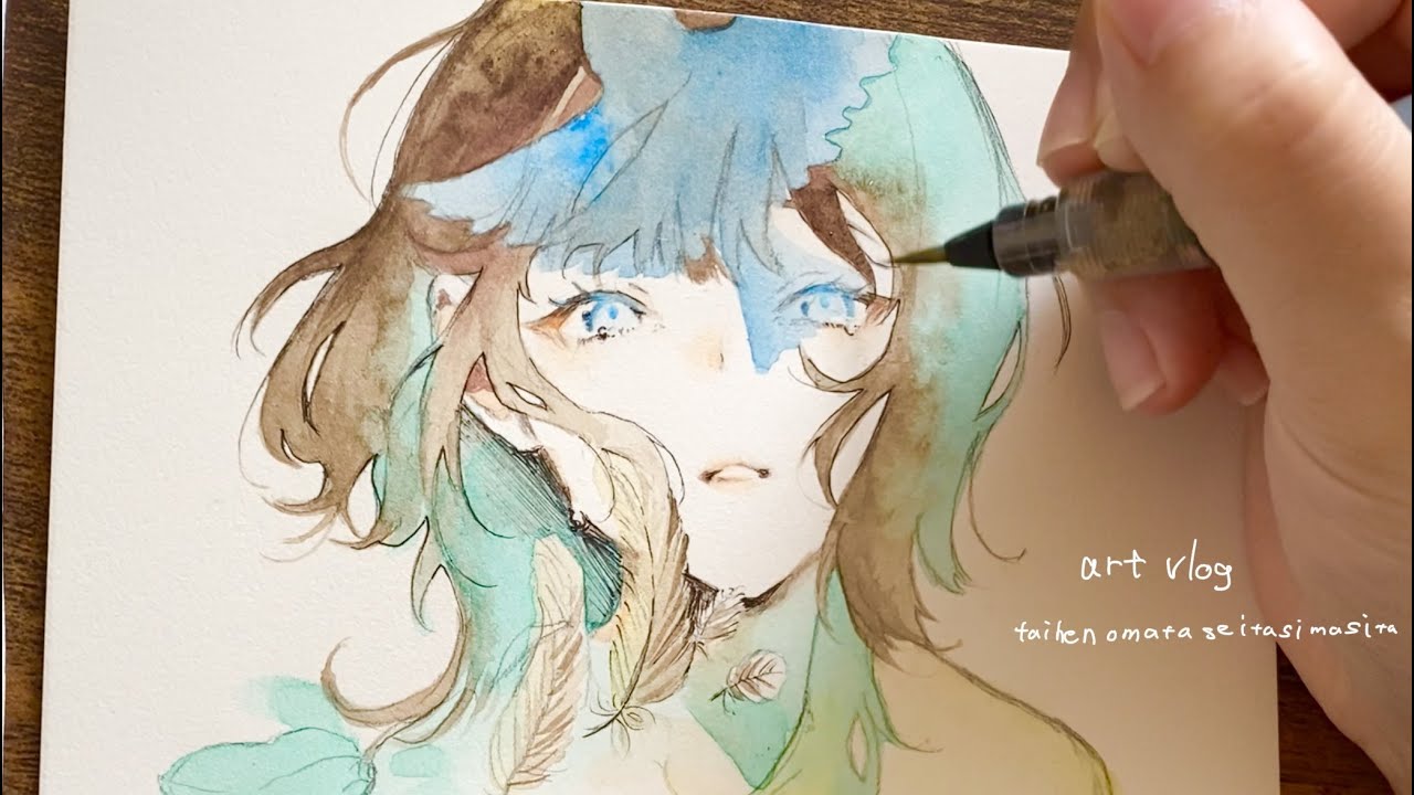 art vlog 🐓/水彩/イラストメイキング/ Watercolor Painting