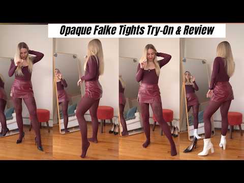 Opaque Tights Try On | Falke Pantyhose with Heels & Boots