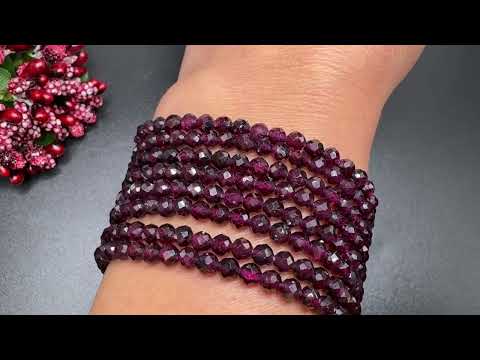 Гранат гранований 4мм, низка