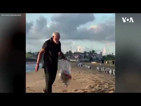 PM Narendra Modi beach clean 🇮🇳 #status