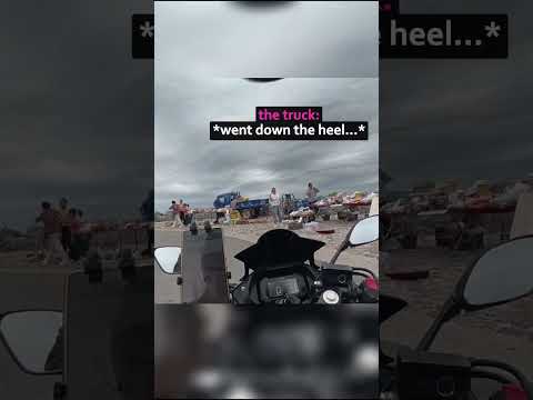 Biker Narrowly Escapes a Runaway Truck 😳