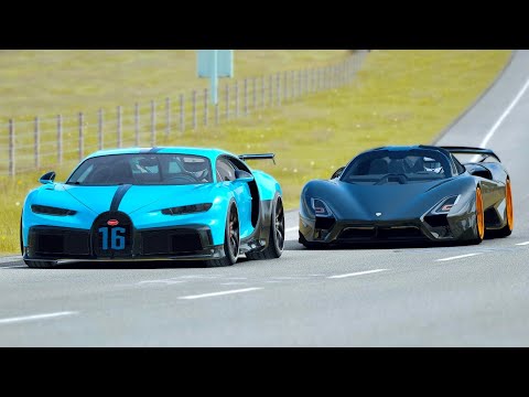 Bugatti Chiron Pur Sport vs SSC Tuatara Track Edition at Highlands