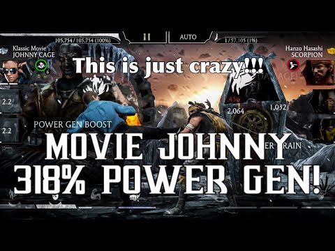 MK Mobile - 318% Power Generation! Klassic Movie Johnny!