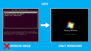 How to remove Grub bootloader in UEFI PC