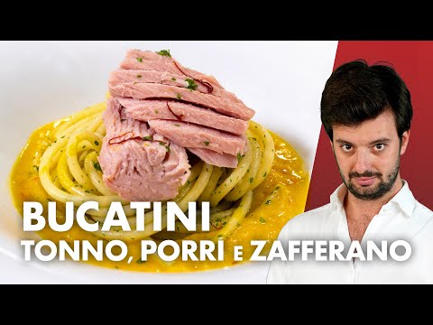 Bucatini con tonno, porri e zafferano: un mix sorprendente!