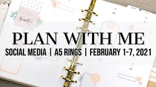 Plan with Me | Social Media Planner | A5 Rings | February 1-7, 2021 #notiq #clothandpaper