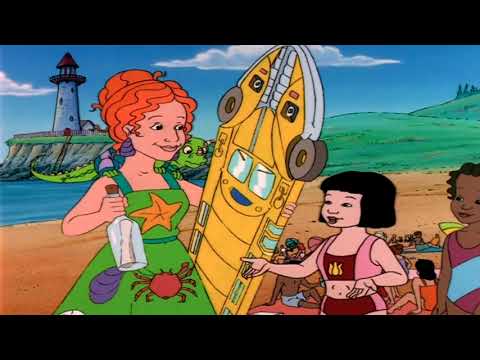 El autobús escolar mágico va a la playa de mejillones