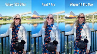 Pixel 7 Pro vs iPhone 14 Pro Max vs Galaxy S22 Ultra Camera Video Test