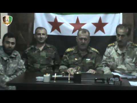 إعلان تعيين العقيد الركن الطيار قاسم سعد الدين الناطق الرسمي باسم القيادة العسكرية العليا لهيثة أركان الثورة السورية