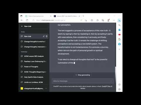 ChatGPT Spirituality ACIM Lesson 284 - I can elect to change all thoughts that hurt