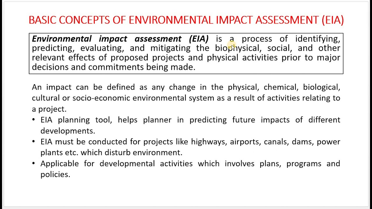 CE469 Environmental Impact assessment - Module 1 - EIA Process