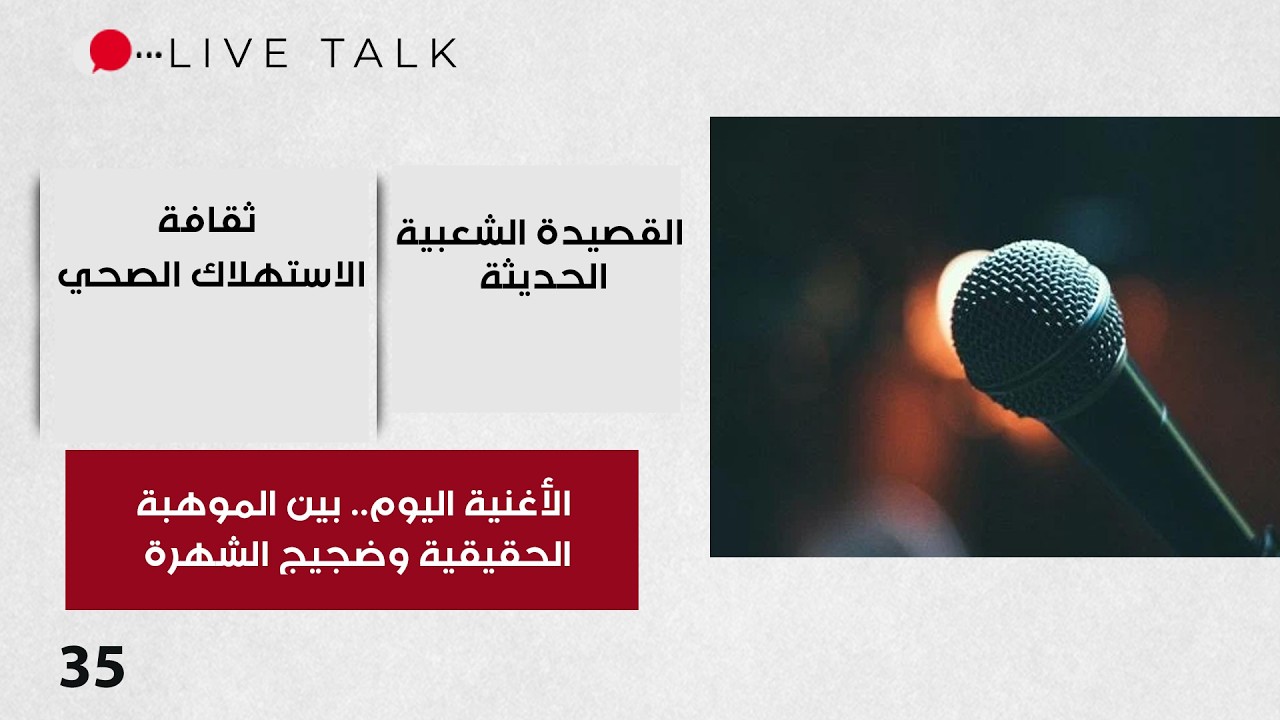 فيديو | الأغنية اليوم   بين المواهب الحقيقية وضجيج الشهرة  - Live Talk م٢  - الحلقة ٣٥