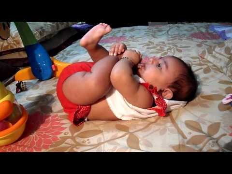 Ashvika s eating her feet