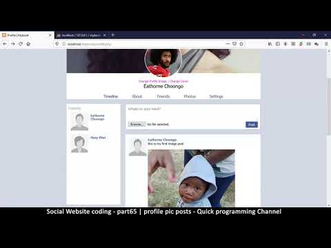 Social Website from scratch Part 8 Profile Page Top Bar | PHP | HTML | CSS | MYSQL Database