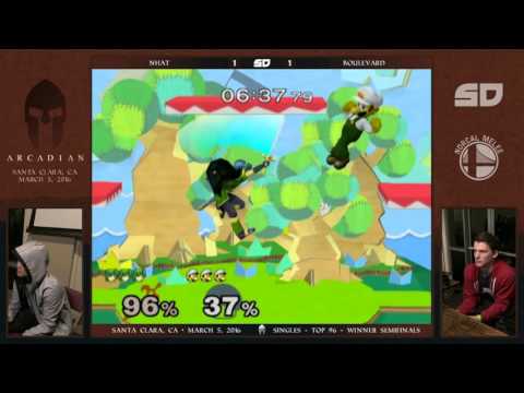NorCal Arcadian 2016: Nhat (Marth) vs Boulevard (Luigi) - Singles Top 8 - Winner Semis