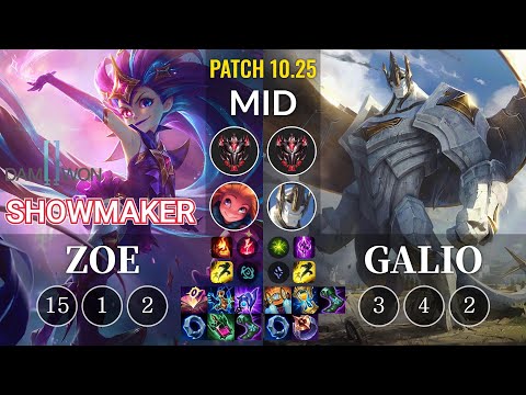 DWG Showmaker Zoe vs Galio Mid - KR Patch 10.25