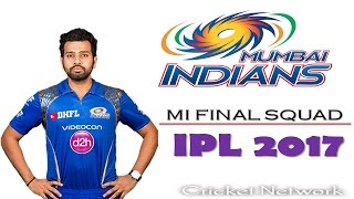 IPL 2017 Mumbai Indians MI Squad  Official Players Retained   Released   YouTube