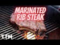 Marinated BBQ Rib Steak on the Weber Kettle Grill