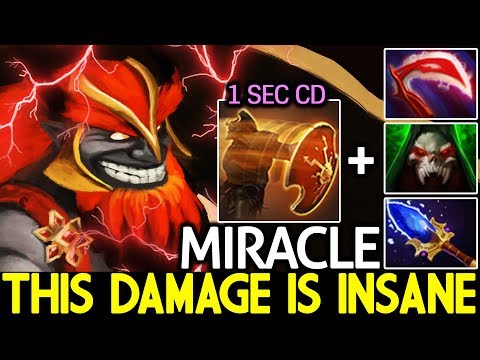 MIRACLE [Mars] This Damage is Insane Aghs Build 1 Sec CD God's Rebuke 7.22 Dota 2