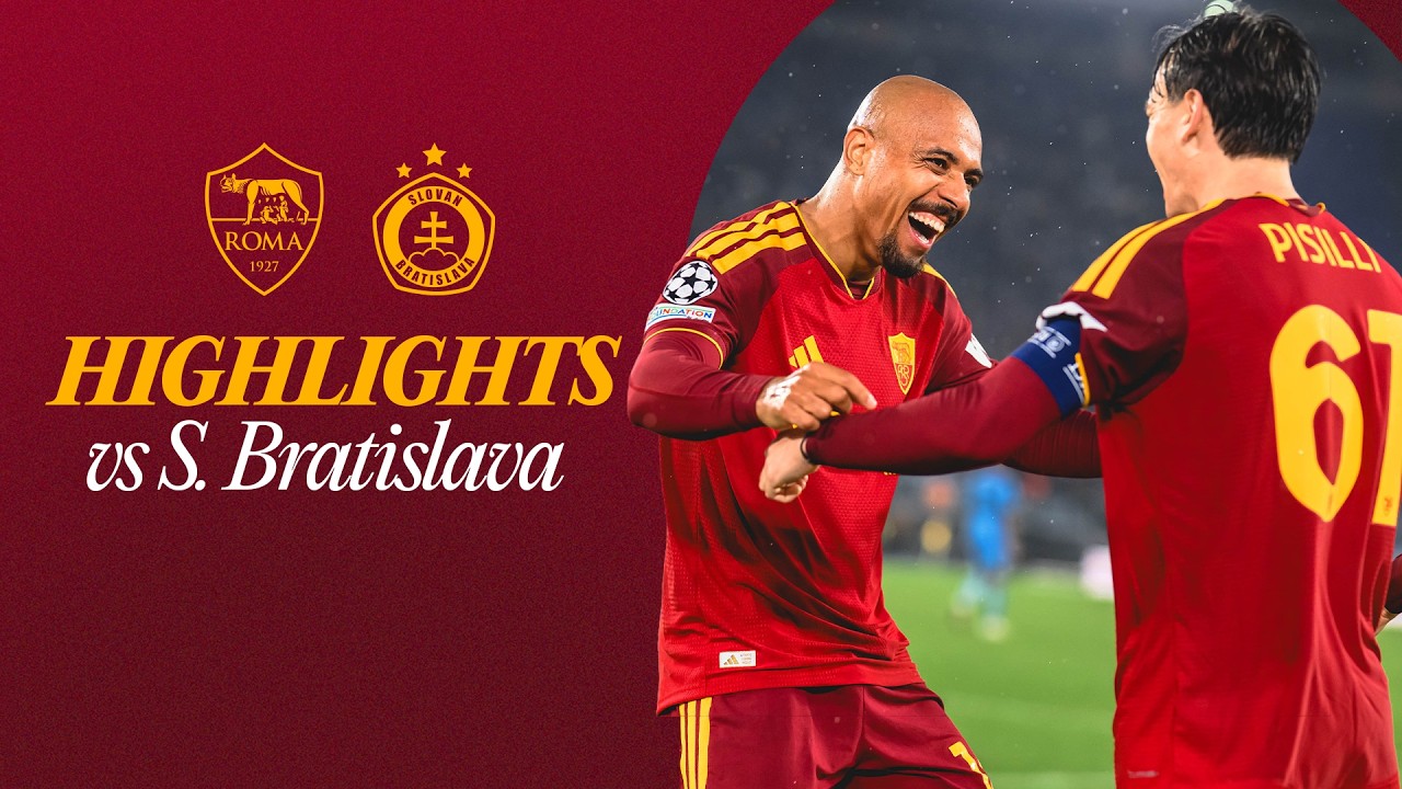 AS Roma 4 - 0 ŠK Slovan Bratislava highlights