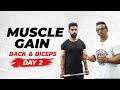 Full Week Workout Plan for Muscle Gain | Day 02 - Back & Biceps | Yatinder Singh