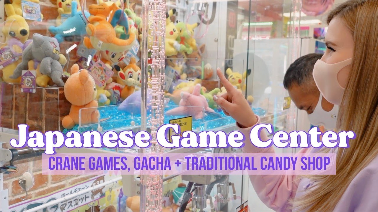 Day at a Japanese Game Center crane games, gacha + traditional candy shop!