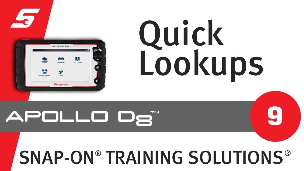 Quick Lookups: APOLLO-D8™ (Pt. 9/11) | Snap-on Training Solutions®